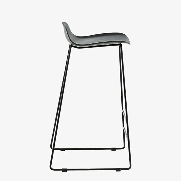 Must minimalistlik baaritool Wave (plastikust iste, terasraam, 75 cm) - 15349-888