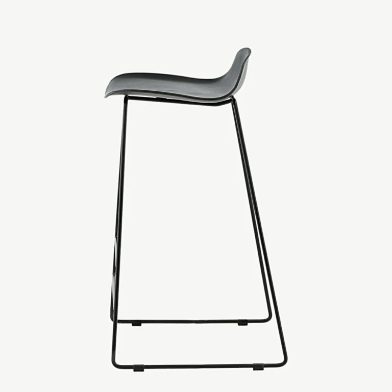 Must minimalistlik baaritool Wave (plastikust iste, terasraam, 75 cm) - 15349-888