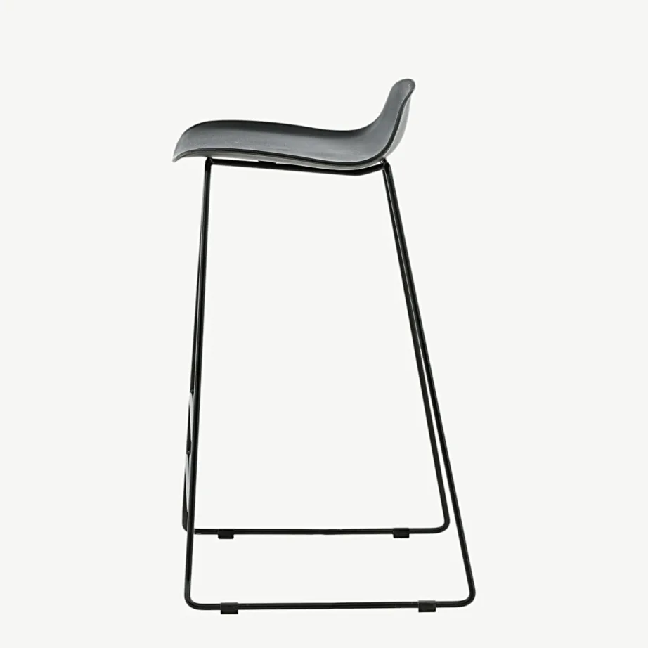 Must minimalistlik baaritool Wave (plastikust iste, terasraam, 75 cm), 15349-888 – 7