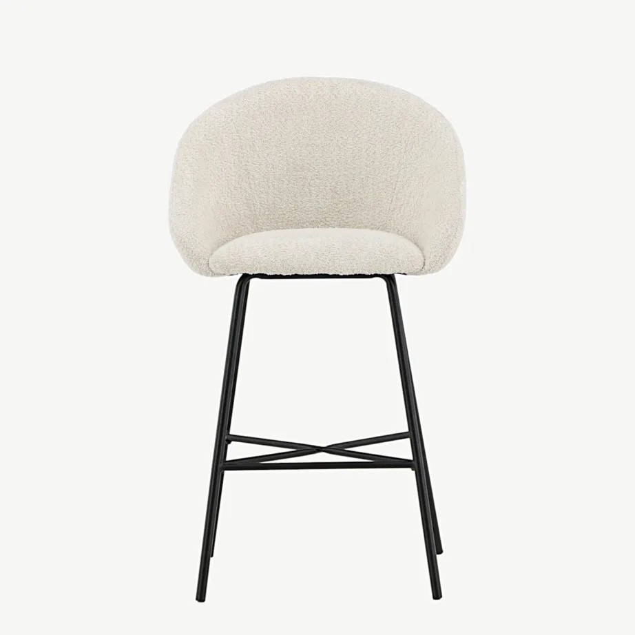 Valge bukleekangaga baaritool mustade terasjalgadega “Velvet”, 15350-001 – 4