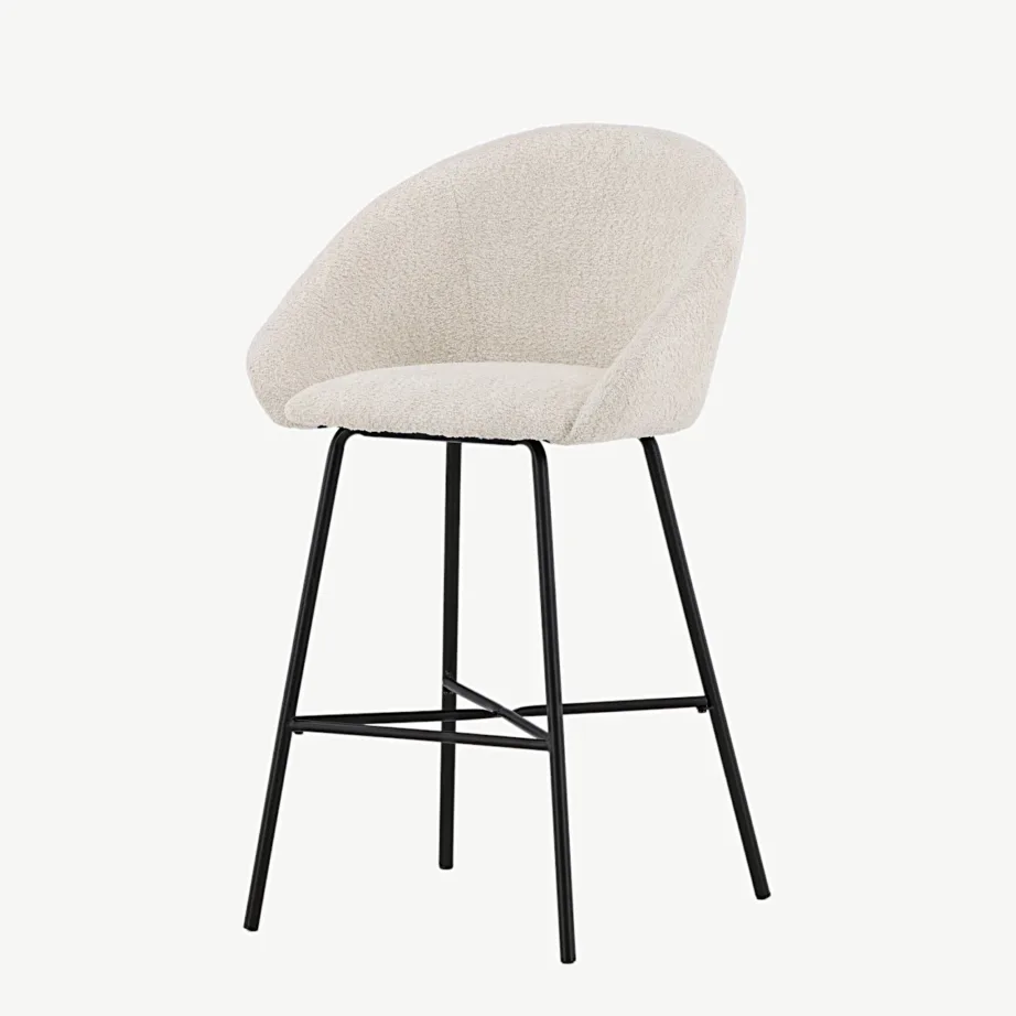 Valge bukleekangaga baaritool mustade terasjalgadega “Velvet”, 15350-001 – 5