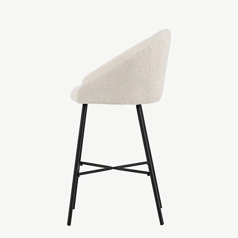 Valge bukleekangaga baaritool mustade terasjalgadega “Velvet”, 15350-001 – 7