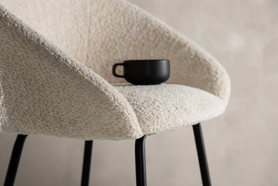 Valge bukleekangaga baaritool mustade terasjalgadega “Velvet”, 15350-001 – 9