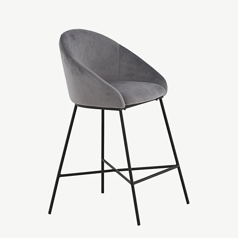Tumehall sametist baaritool mustade metalljalgadega Velvet kollektsioonist - 15350-180