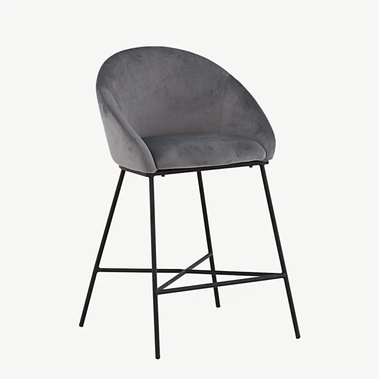 Tumehall sametist baaritool mustade metalljalgadega Velvet kollektsioonist - 15350-180