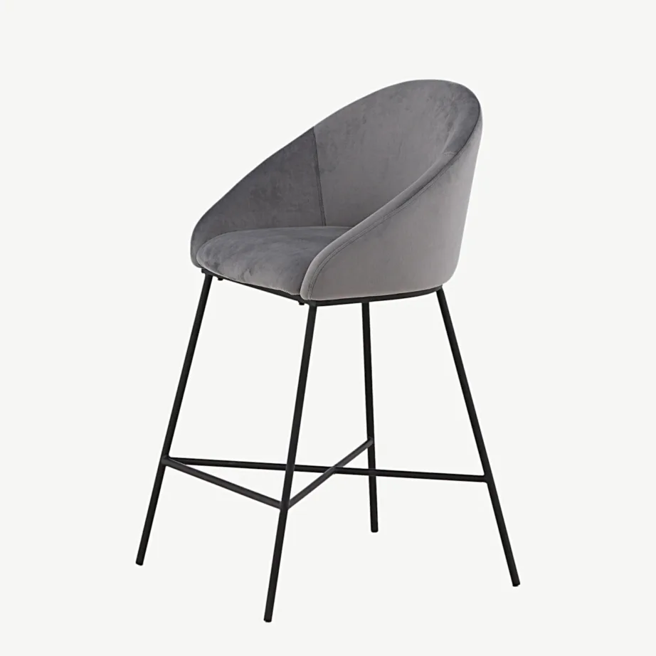 Tumehall sametist baaritool mustade metalljalgadega Velvet kollektsioonist, 15350-180 – 6