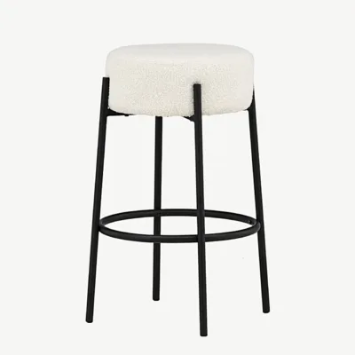 Bukleekangaga baaritool Tucson (valge iste, must terasraam, H 70 cm) - 15350-240