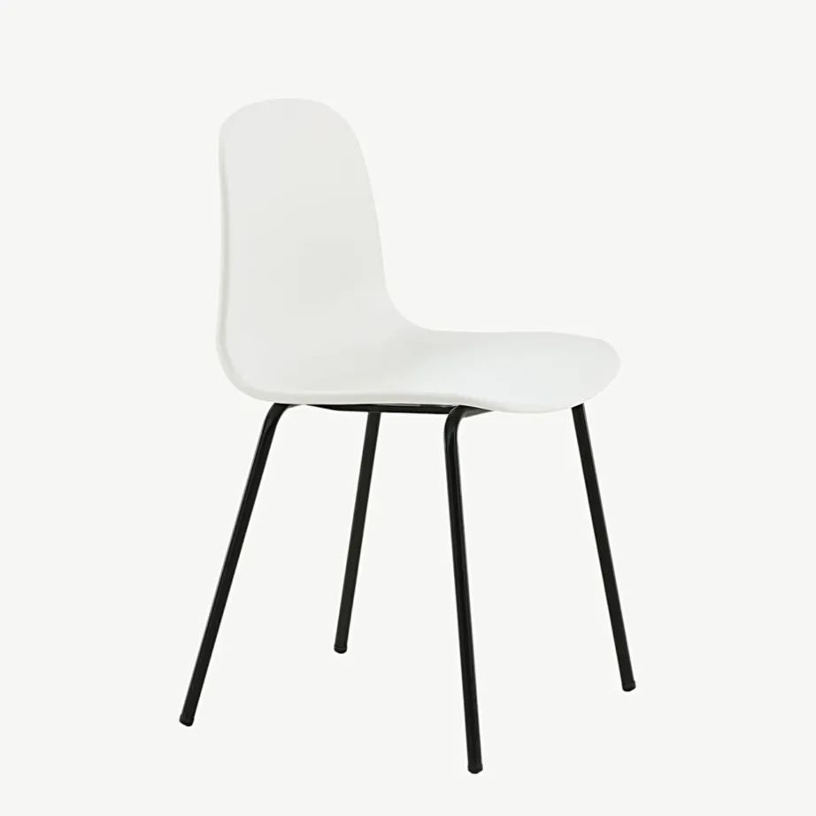 Arctic söögitool valgest plastikust, mustade terasjalgadega, 15351-000 – 3