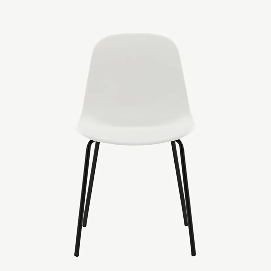 Arctic söögitool valgest plastikust, mustade terasjalgadega, 15351-000 – 4