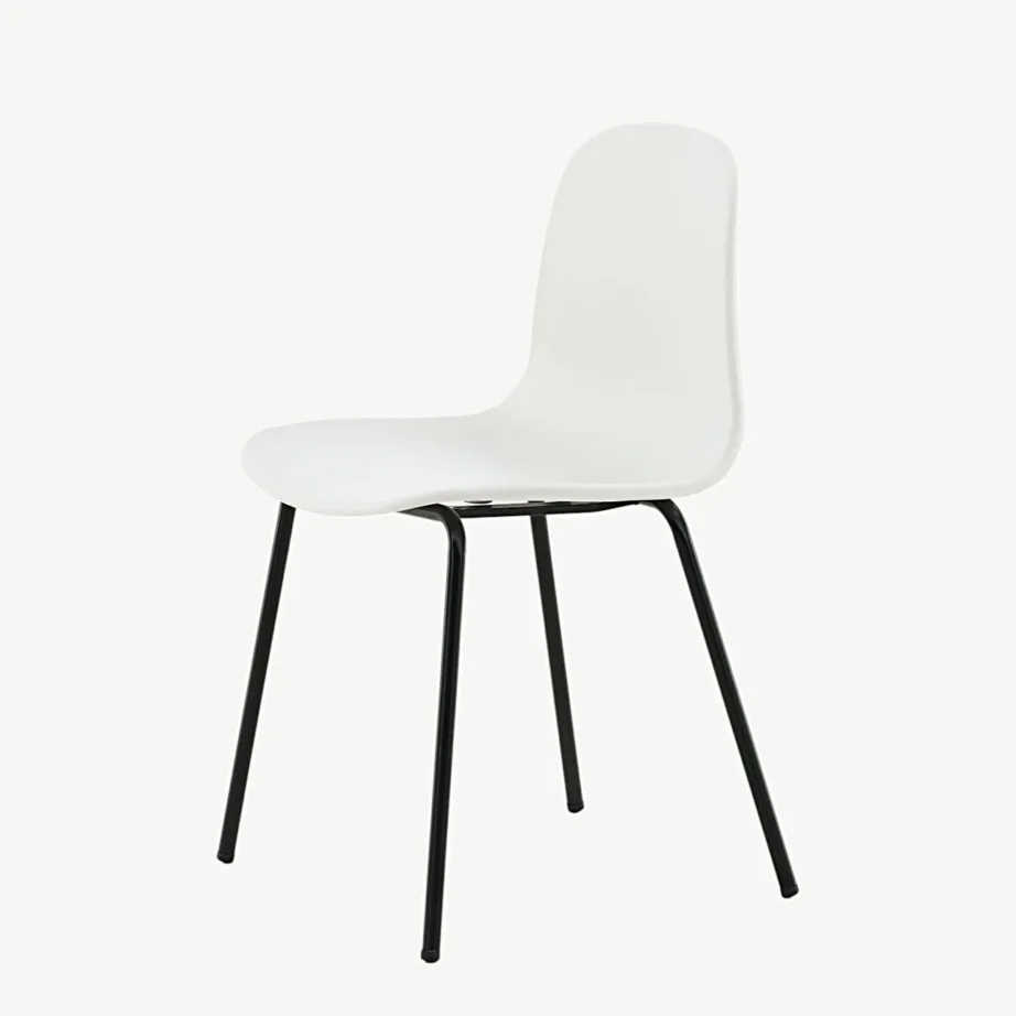 Arctic söögitool valgest plastikust, mustade terasjalgadega, 15351-000 – 6