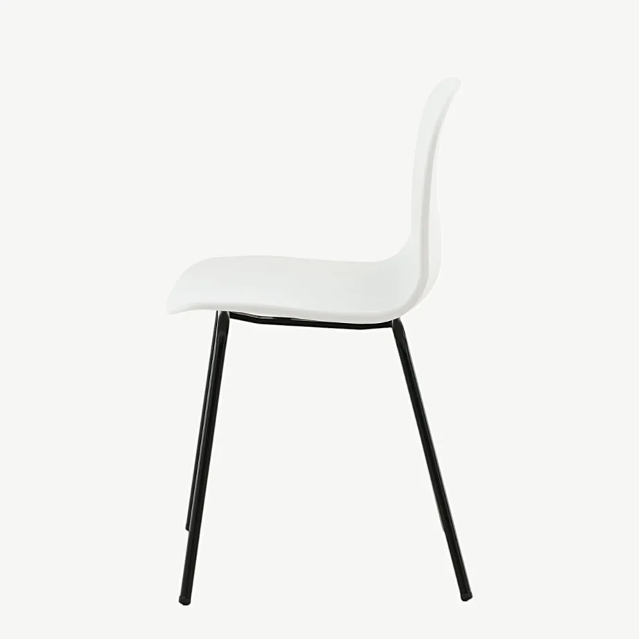 Arctic söögitool valgest plastikust, mustade terasjalgadega, 15351-000 – 7