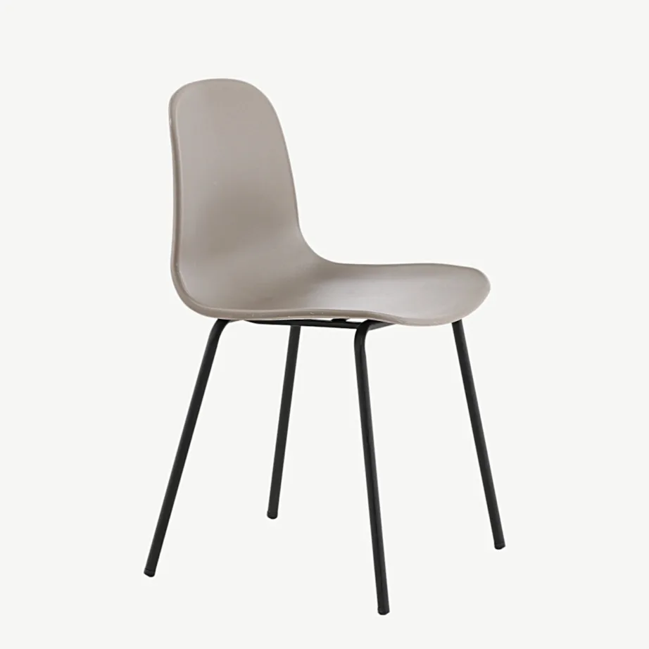 Beež plastikust söögitool mustade terasjalgadega Arctic, 15351-550 – 3