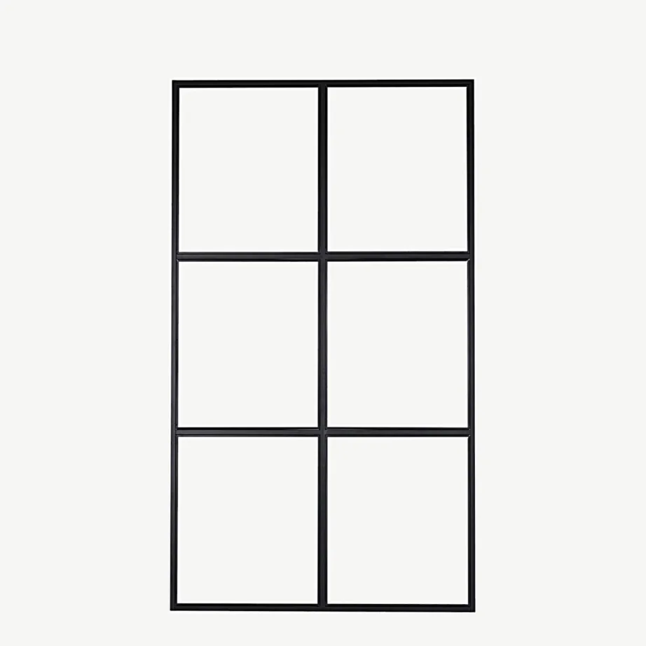 Industriaalne klaasvahesein Leif (must, teras, 120 × 210 cm), 15353-888 – 2