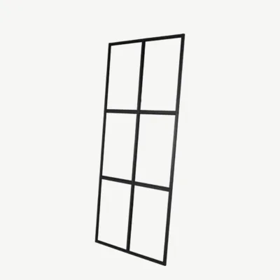 Leif industriaalne klaassein musta raamiga, 210 × 90 cm - 15354-888