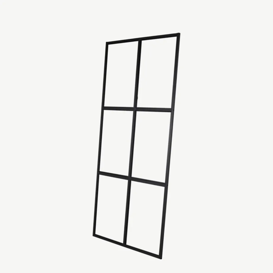 Leif industriaalne klaassein musta raamiga, 210 × 90 cm - 15354-888