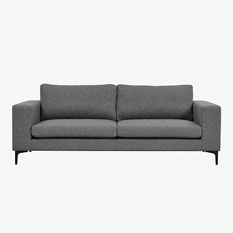 Hall polüesterkangaga 3-kohaline Bolero diivan, mustad terasjalad, 15355-665 – 2