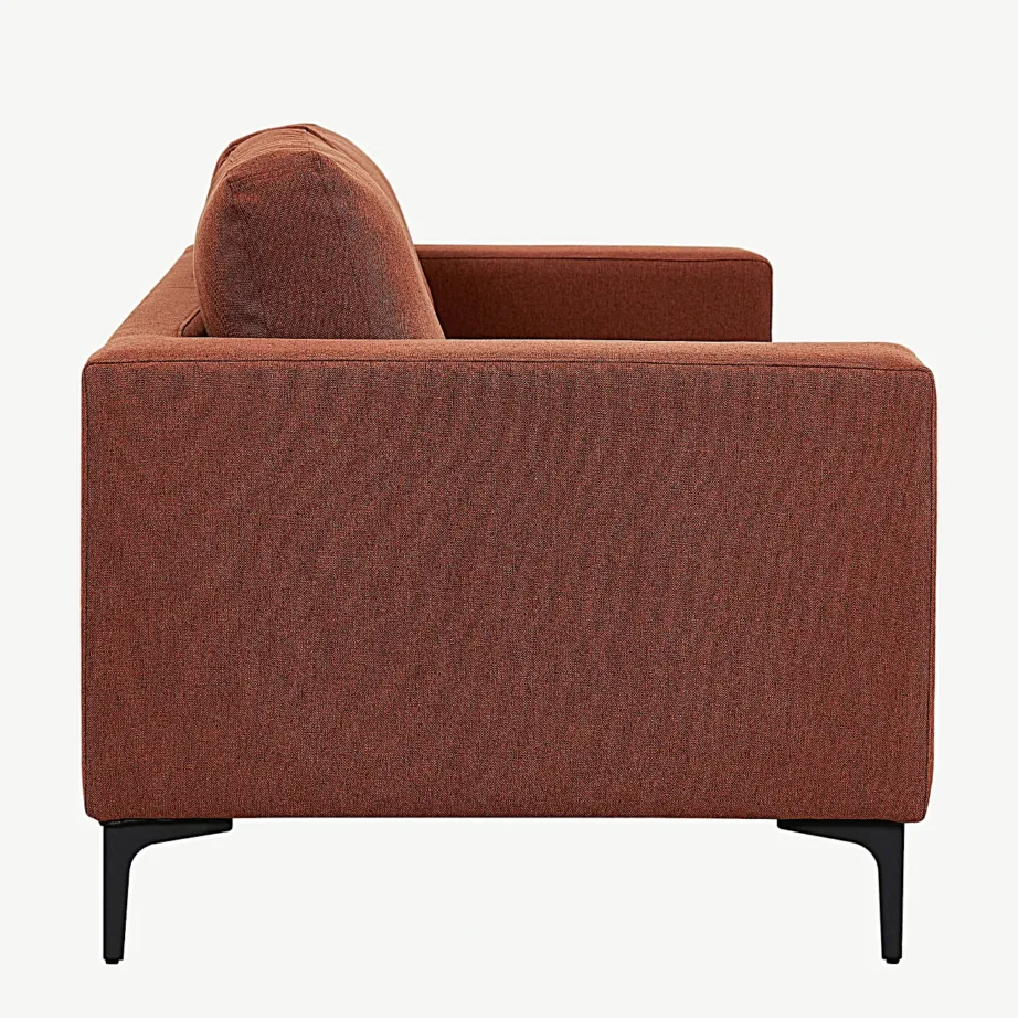 Bolero kolmekohaline punane diivan, polüester, mustad terasjalad, 15355-669 – 3