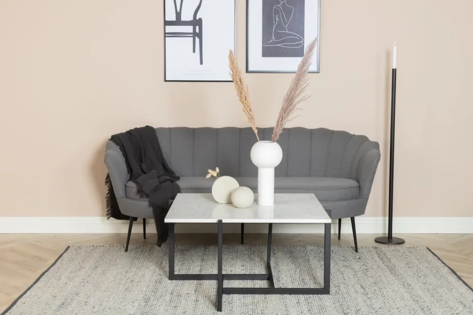 Hall kolmekohaline diivan Calais, polüesterkangast, mustad metalljalad, 15356-665 – 5