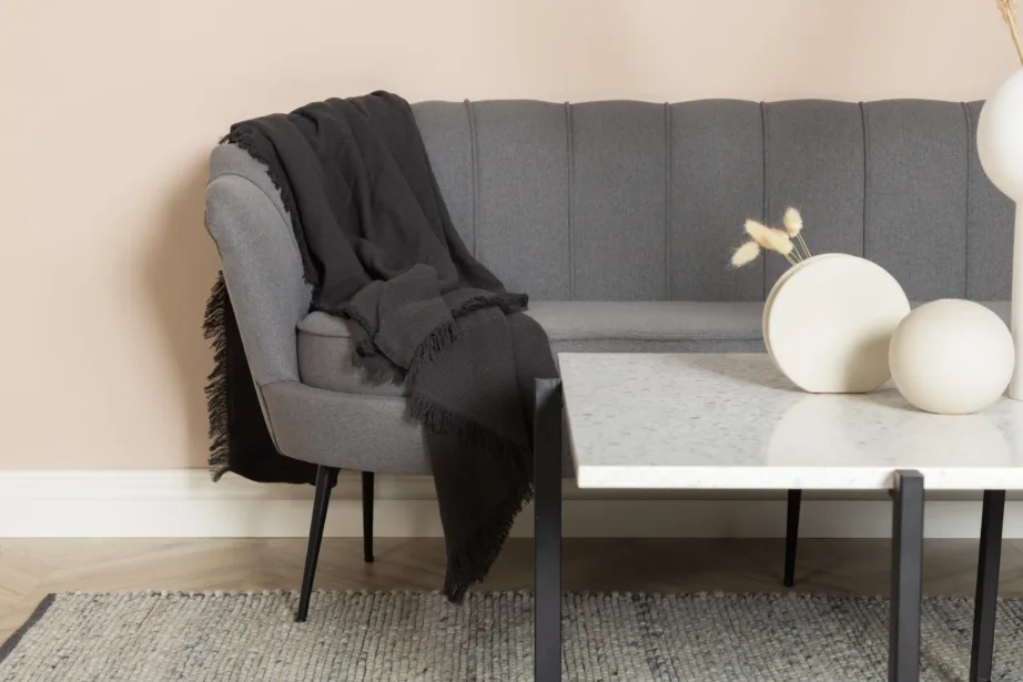 Hall kolmekohaline diivan Calais, polüesterkangast, mustad metalljalad, 15356-665 – 6