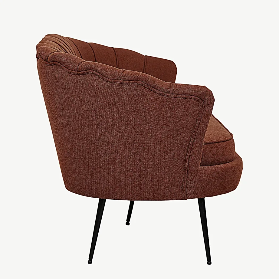 Roostepunane 3-kohaline diivan Calais polüesterkatte ja mustade metalljalgadega, 15356-669 – 4