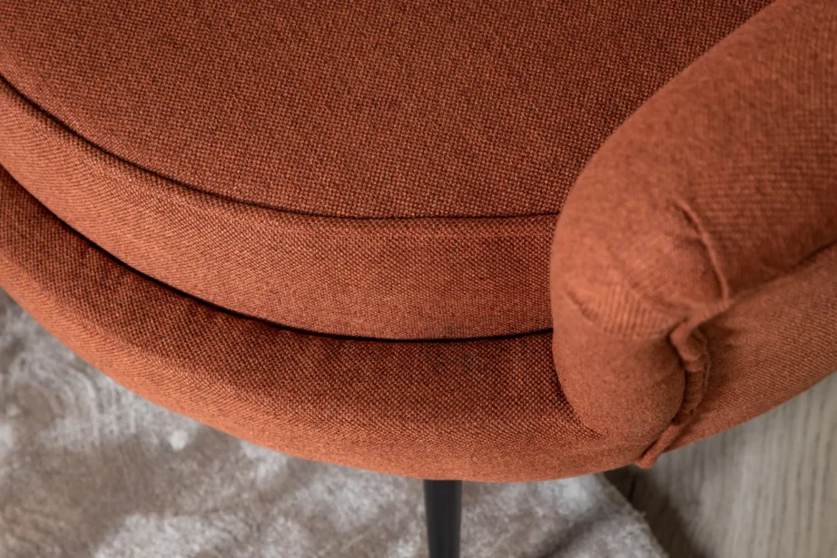 Roostepunane 3-kohaline diivan Calais polüesterkatte ja mustade metalljalgadega, 15356-669 – 9