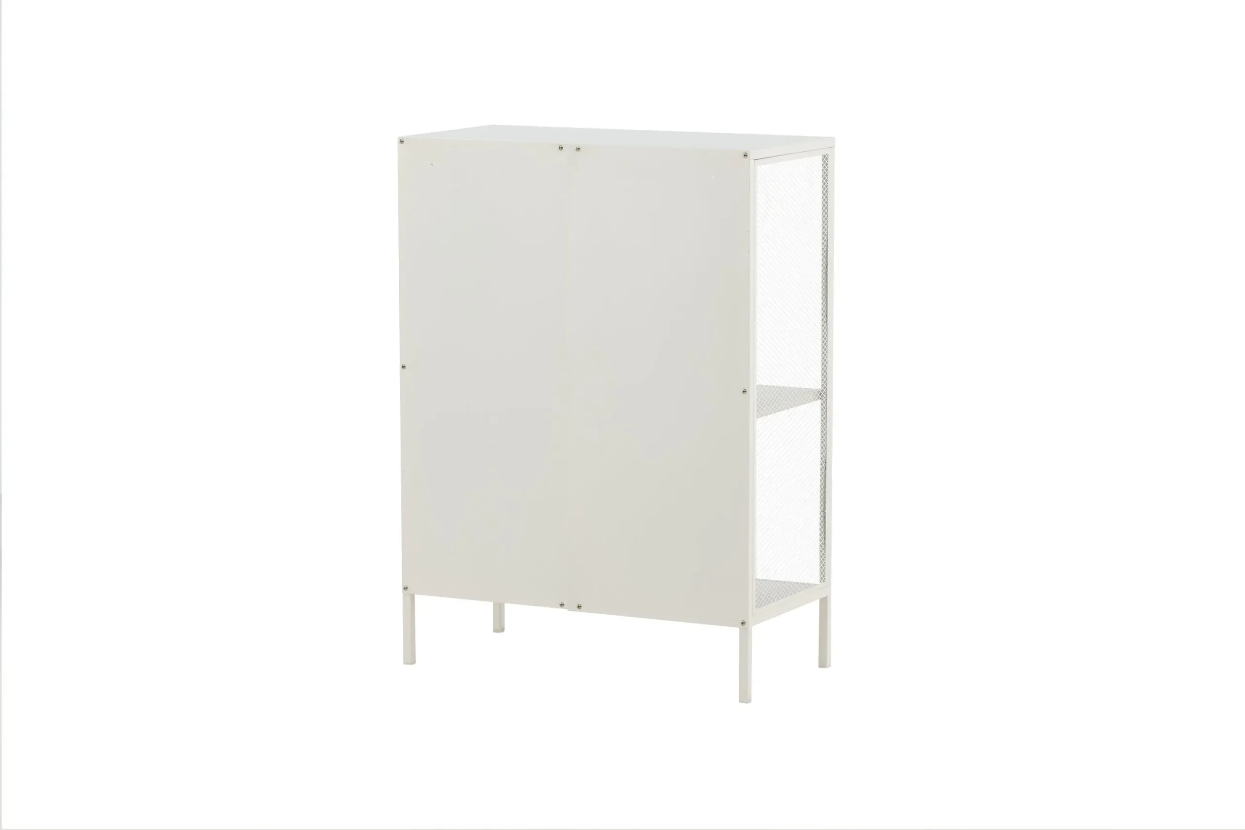 Valge metallriiul võrkkülgedega Misha (80 × 40 × 110 cm) - 15357-201