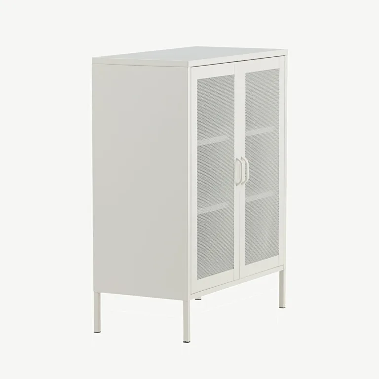 Valge metallkapp võreustega Misha, 3 riiulit - 15360-201