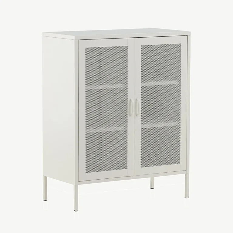 Valge metallkapp võreustega Misha, 3 riiulit - 15360-201