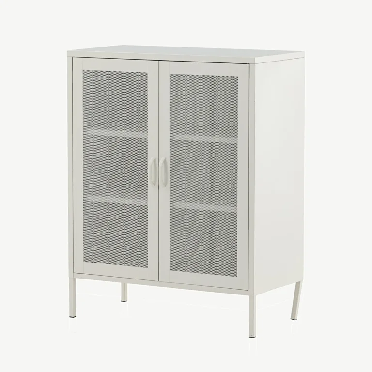 Valge metallkapp võreustega Misha, 3 riiulit - 15360-201
