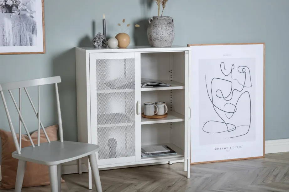 Valge metallkapp võreustega Misha, 3 riiulit, 15360-201 – 9