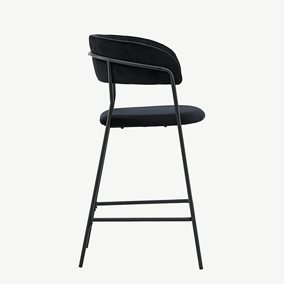 Lui sarja mustast sametkangast baaritool musta terasraamiga, 15450-458 – 2