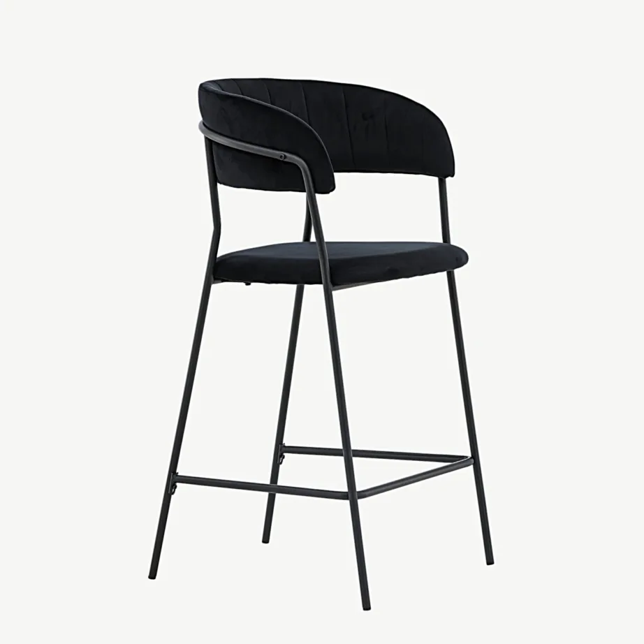 Lui sarja mustast sametkangast baaritool musta terasraamiga, 15450-458 – 3