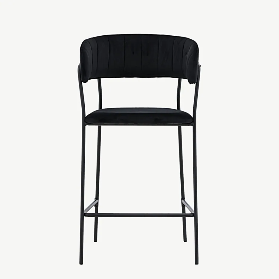 Lui sarja mustast sametkangast baaritool musta terasraamiga, 15450-458 – 4