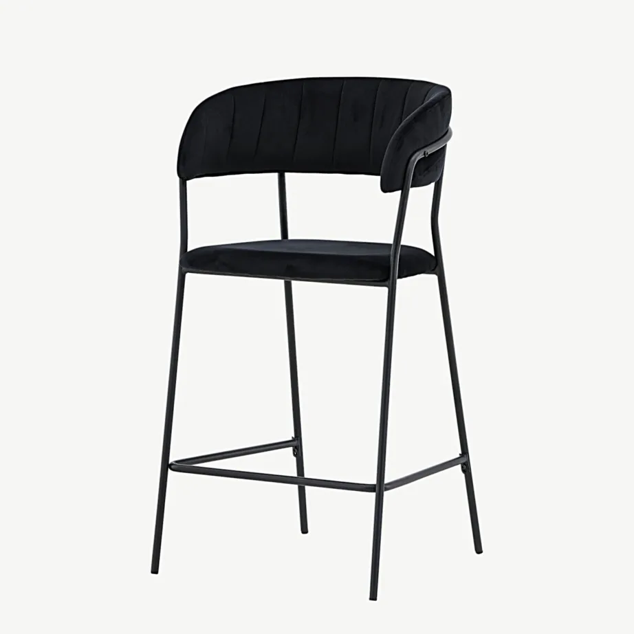 Lui sarja mustast sametkangast baaritool musta terasraamiga, 15450-458 – 5