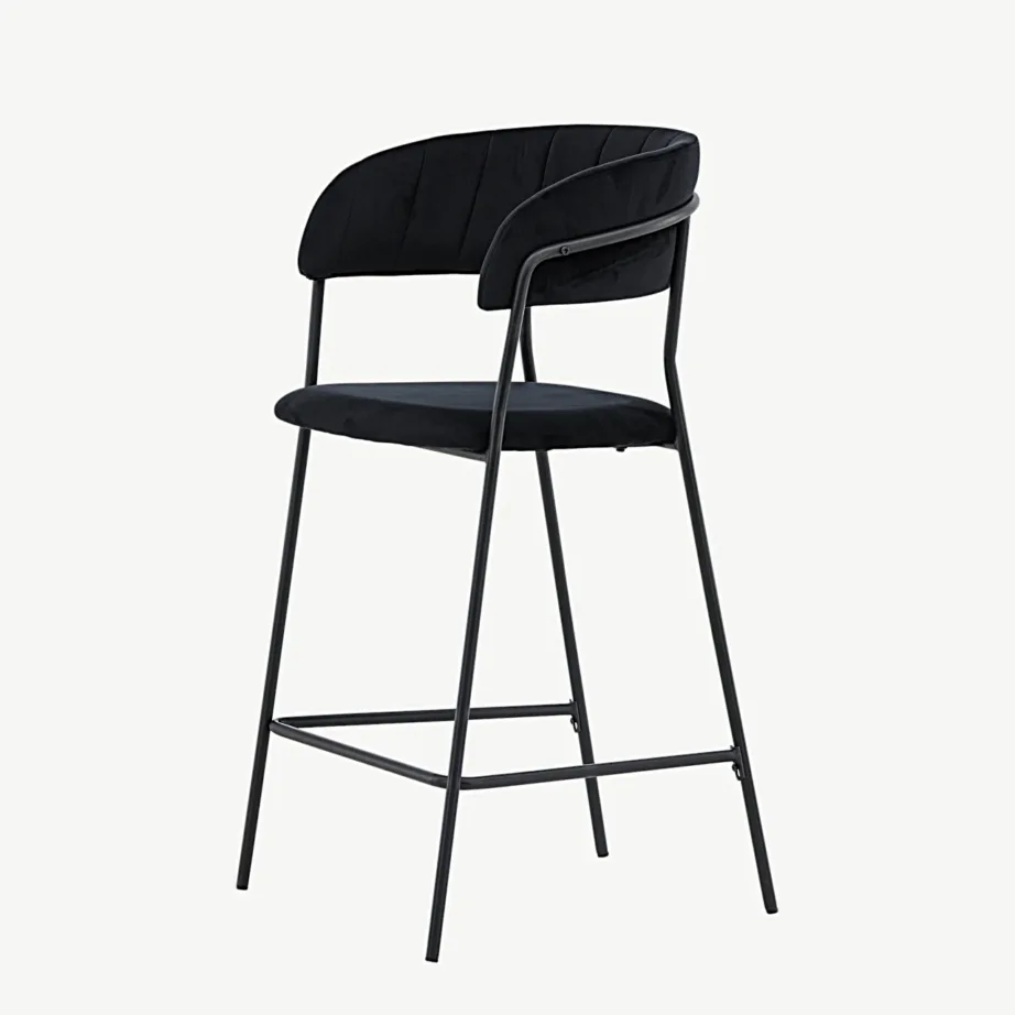 Lui sarja mustast sametkangast baaritool musta terasraamiga, 15450-458 – 6