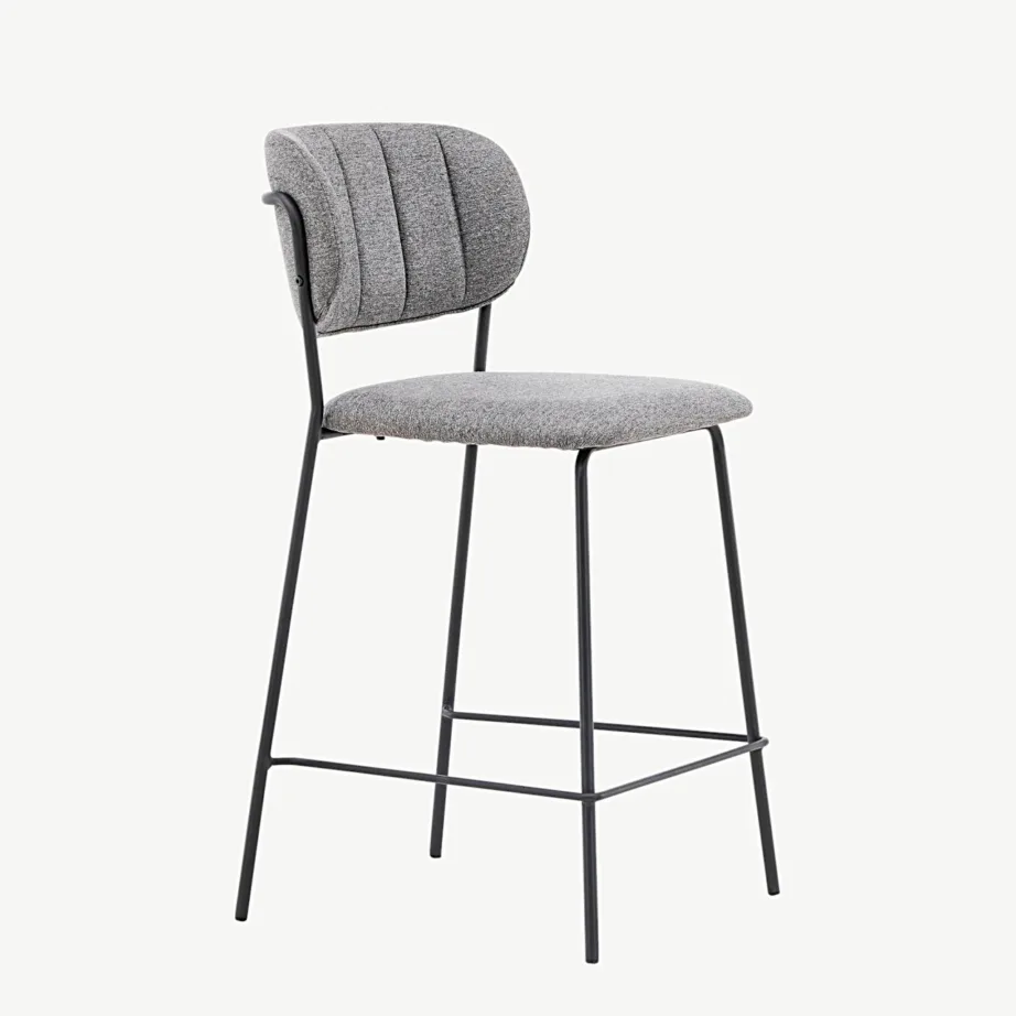 Hall polsterdatud baaritool musta terasraamiga Bell, 15451-855 – 3