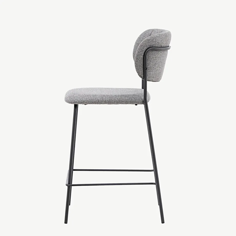 Hall polsterdatud baaritool musta terasraamiga Bell, 15451-855 – 7