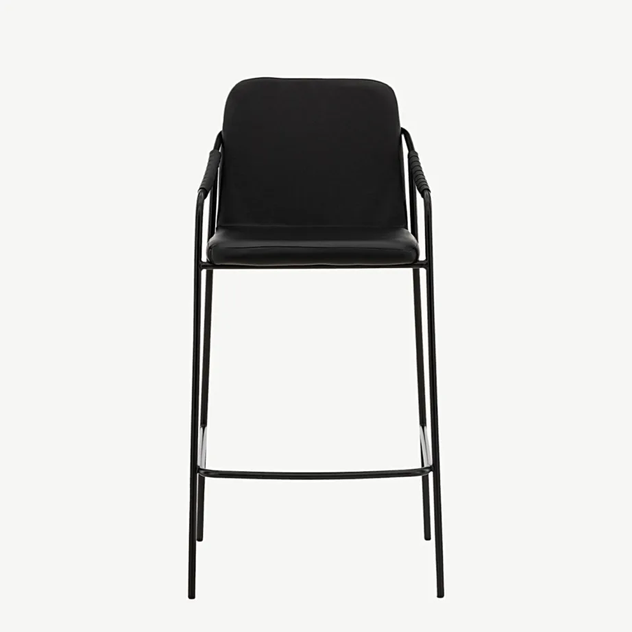 Must polsterdatud baaritool käetugedega ja terasraamiga Tvist, 15452-458 – 4