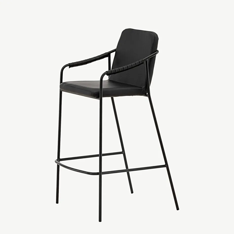 Must polsterdatud baaritool käetugedega ja terasraamiga Tvist, 15452-458 – 6