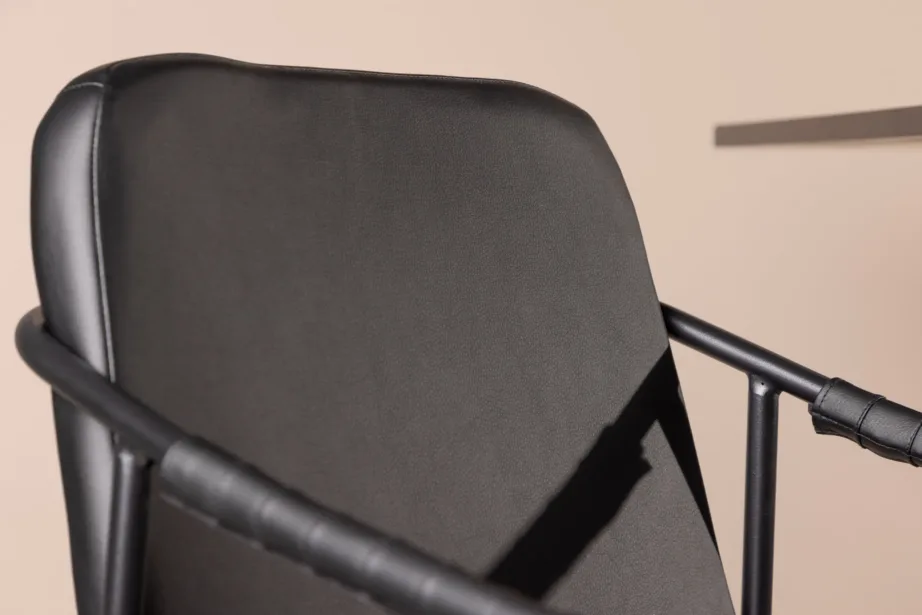 Must polsterdatud baaritool käetugedega ja terasraamiga Tvist, 15452-458 – 11