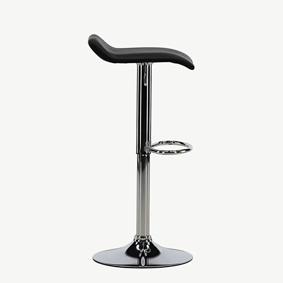 Reguleeritava kõrgusega baaritool Jonna mustast kunstnahast, kroomitud terasest, 15457-458 – 2