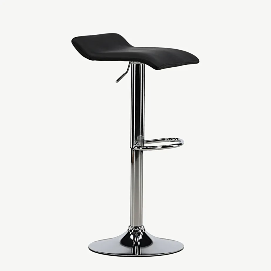 Reguleeritava kõrgusega baaritool Jonna mustast kunstnahast, kroomitud terasest, 15457-458 – 3