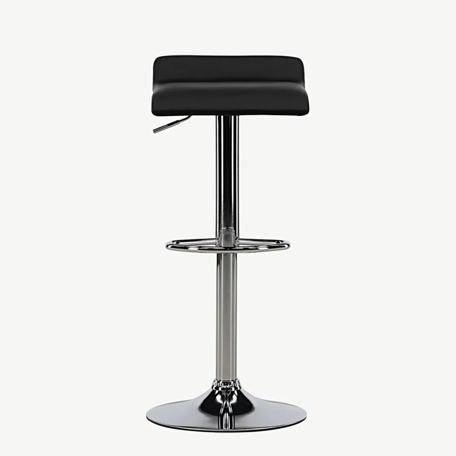 Reguleeritava kõrgusega baaritool Jonna mustast kunstnahast, kroomitud terasest, 15457-458 – 4