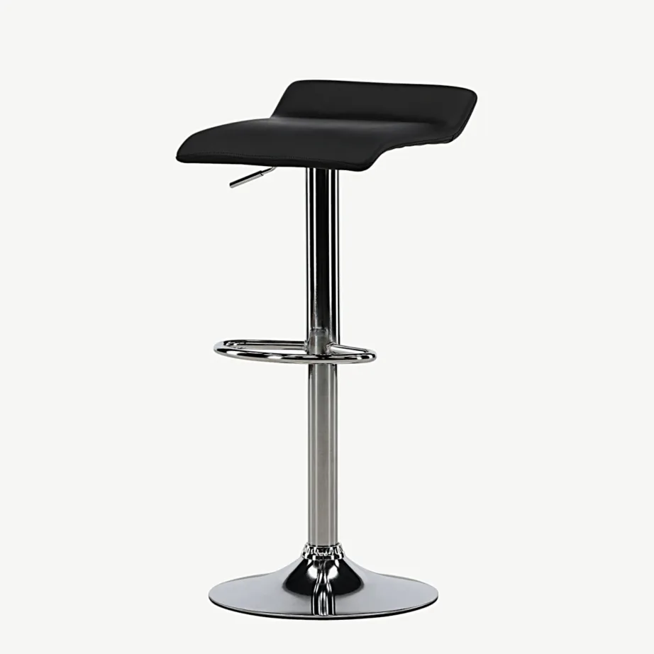 Reguleeritava kõrgusega baaritool Jonna mustast kunstnahast, kroomitud terasest, 15457-458 – 6