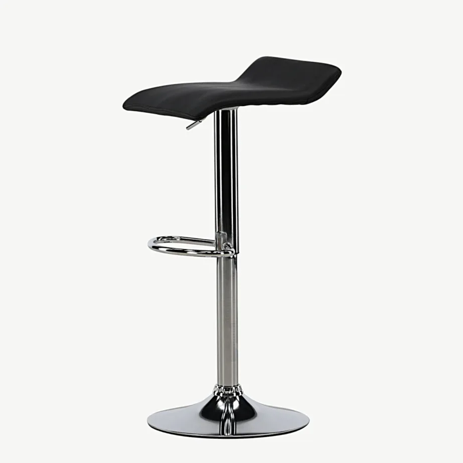 Reguleeritava kõrgusega baaritool Jonna mustast kunstnahast, kroomitud terasest, 15457-458 – 7