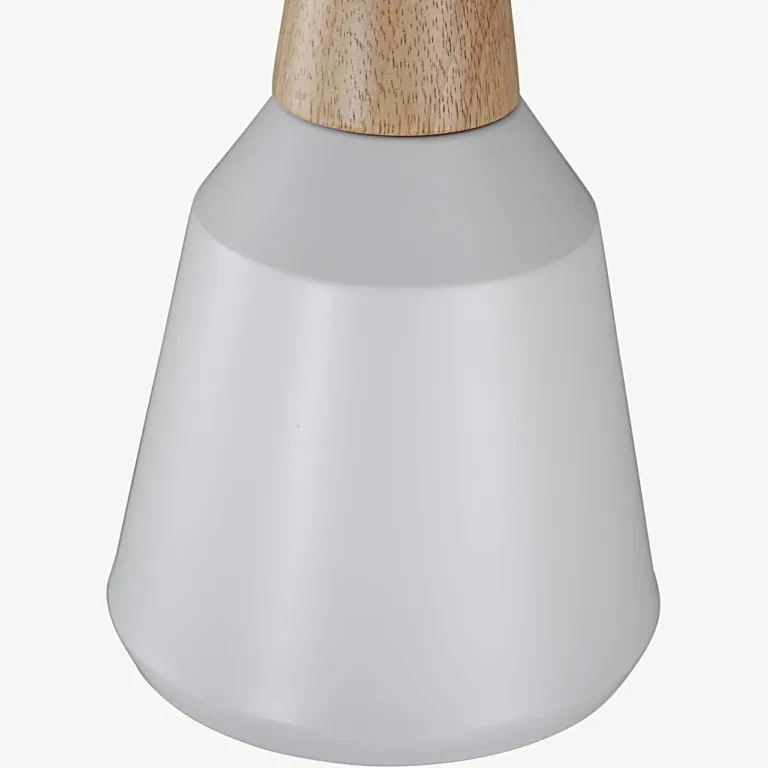 Valge terasest rippvalgusti pähklivärvi detailiga Naol (ø16 cm) - 15500-800