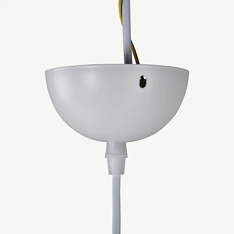 Valge terasest rippvalgusti pähklivärvi detailiga Naol (ø16 cm) - 15500-800