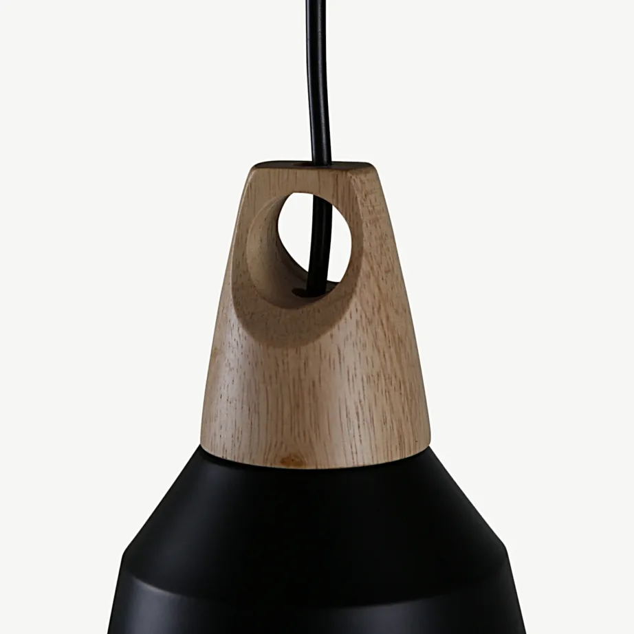 Nao musta puitdetailiga rippvalgusti, ø16 cm, 15500-888 – 2