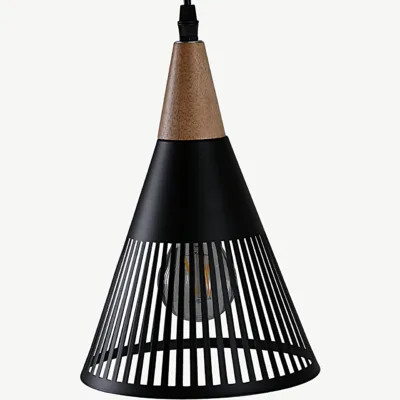 Must puitdetailiga rippvalgusti Gruid (teras, ø18 cm) - 15505-888