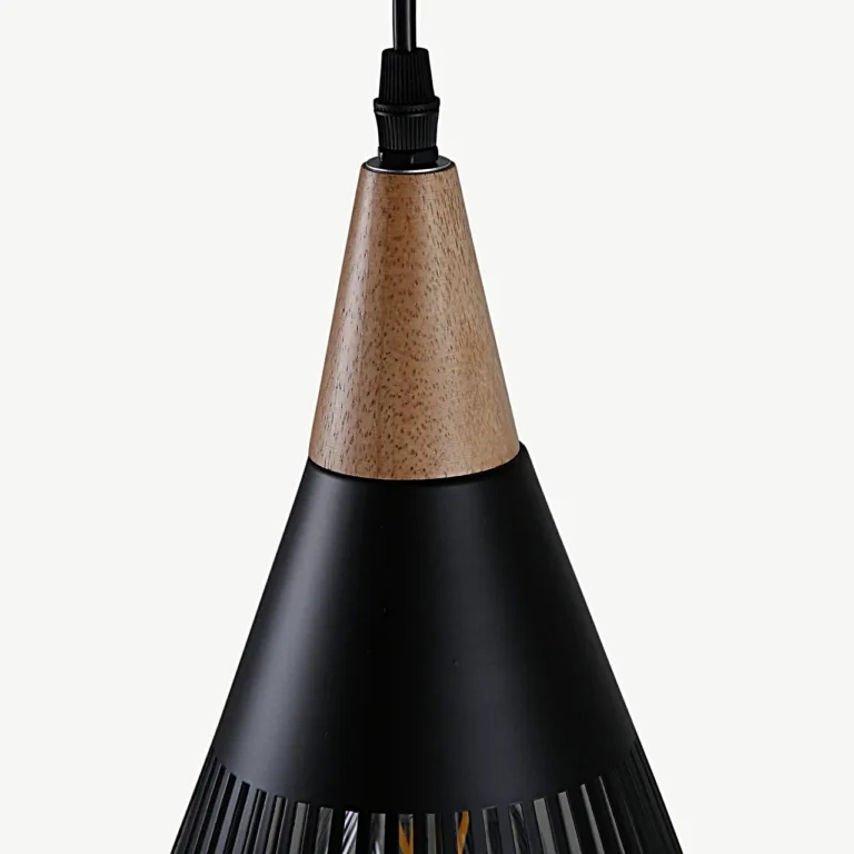Must puitdetailiga rippvalgusti Gruid (teras, ø18 cm) - 15505-888